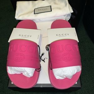 Gucci Pink Slides